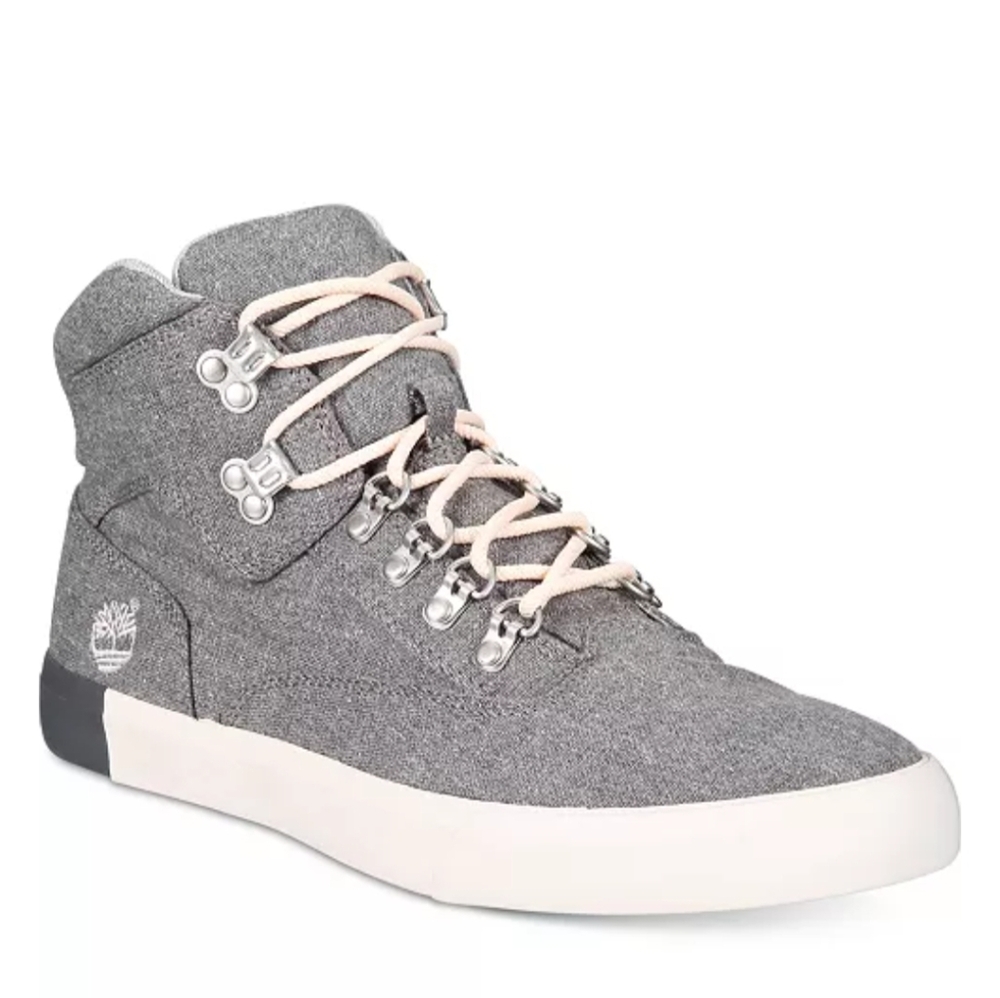 New Men's 12 Timberland Newport Bay 2.0 Canvas High Top Sneaker Shoes Gray